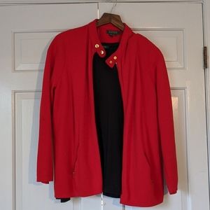 Ralph Lauren red zip up/cardigan and black top